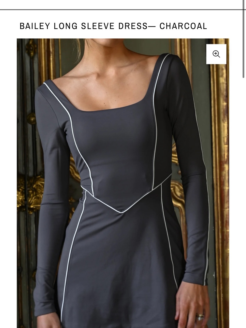 Bailey Long Sleeve Athletic Dress — Charcoal